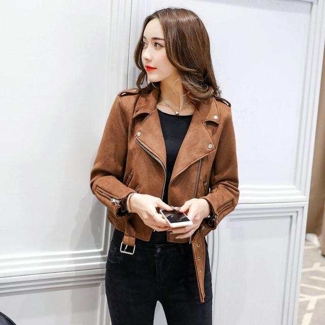 机车皮衣夹克修身版,夹克式修身外套百搭显瘦皮衣