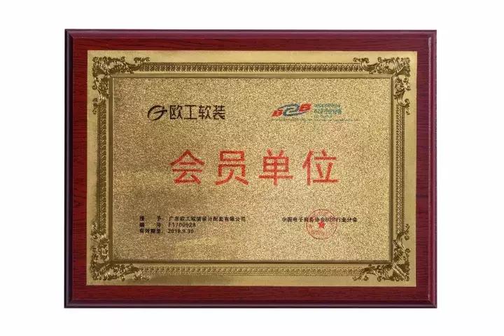 「喜讯」欧工软装荣任中国B2B行业分会会员单位！