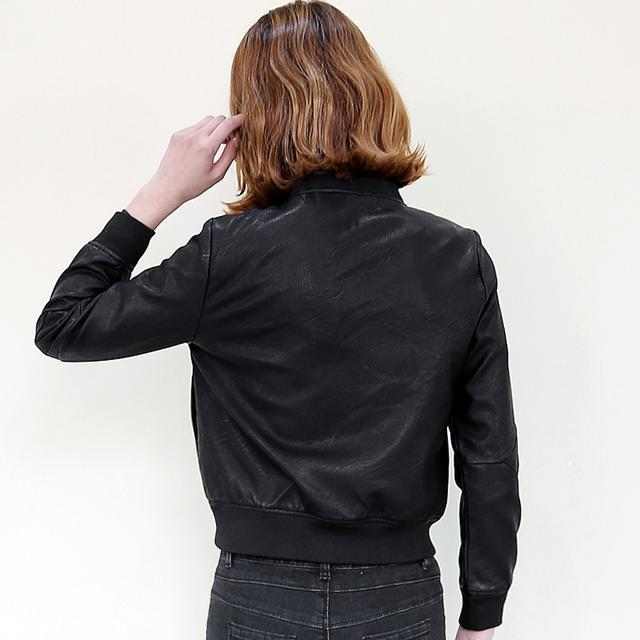 机车皮衣夹克修身版,夹克式修身外套百搭显瘦皮衣
