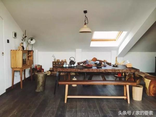 阁楼简洁大方的茶室,阁楼打造书房茶室