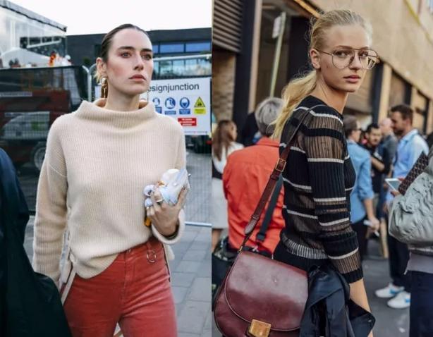 秋冬毛衣穿搭中性风高级感,打底毛衣女加绒秋冬半高领