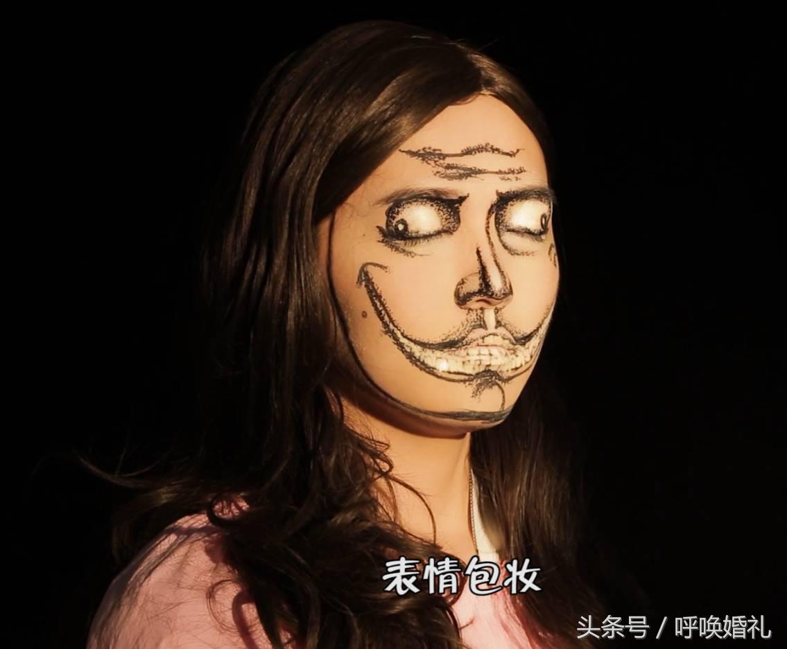 适合圆脸万圣节妆容教程,万圣节搞笑妆容教程