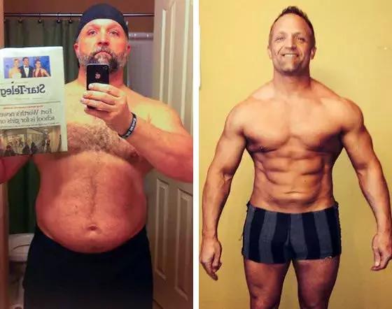 健美运动员停止健身一年后的样子,健美运动员减脂前后对比照