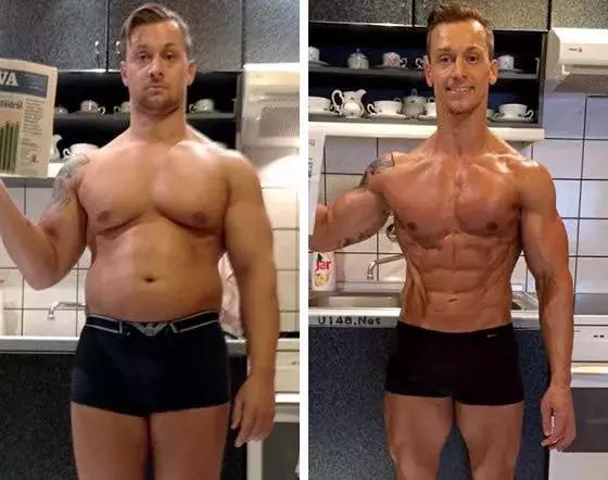 健美运动员停止健身一年后的样子,健美运动员减脂前后对比照