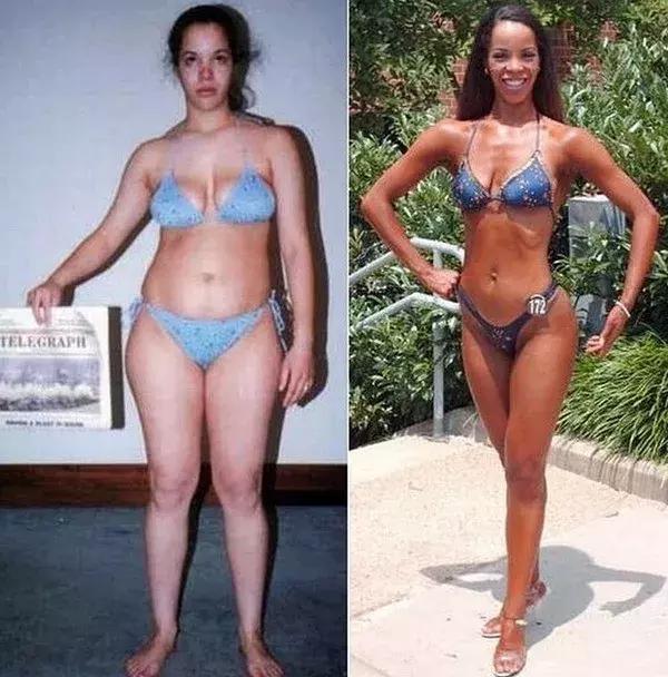 健美运动员停止健身一年后的样子,健美运动员减脂前后对比照