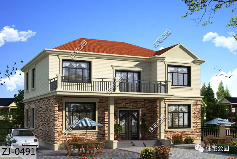 13*7米二层别墅,开间13米进深10米的二层半别墅