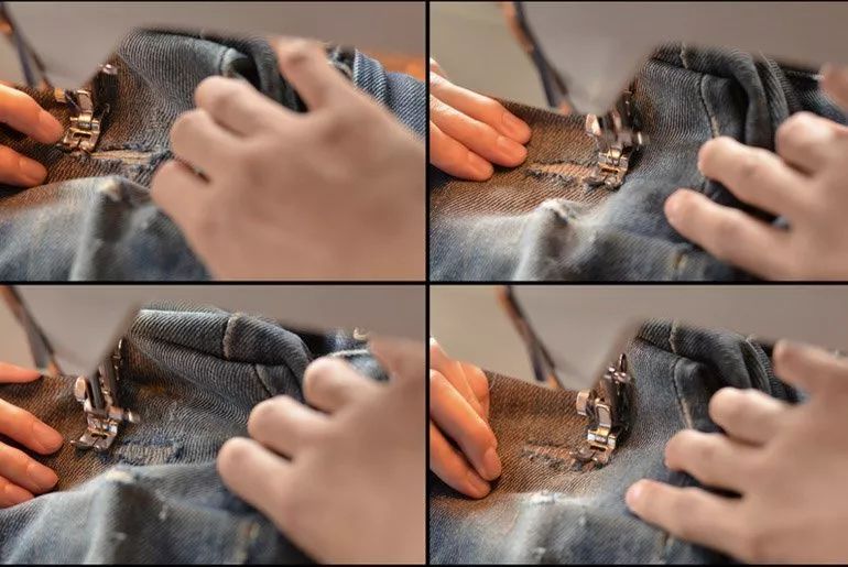 牛仔裤修补过程视频,牛仔裤破洞无痕修复贴