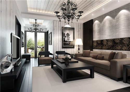 河西客厅装修设计效果,宝鸡简约现代装修风格客厅