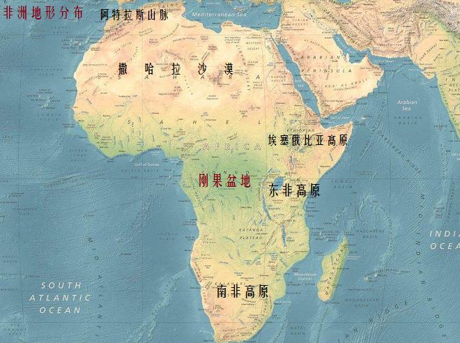 各大洲重要地形图,世界各大洲地形图