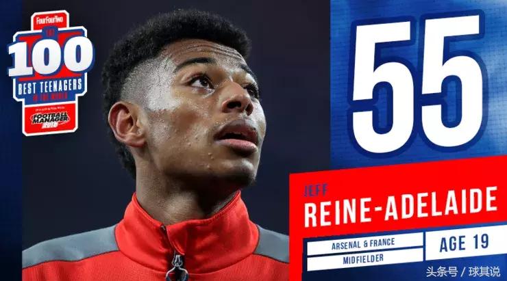 2017年度足坛百大潜力新星：第51-60名，“伊涅斯塔接班人”在列