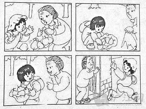 低年级看图写话图片和范文,低年级小学生龟兔赛跑看图写话