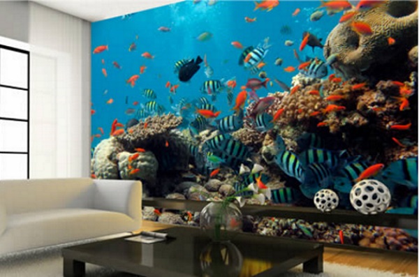 壁画卧室装修效果图,餐厅装修壁画效果图