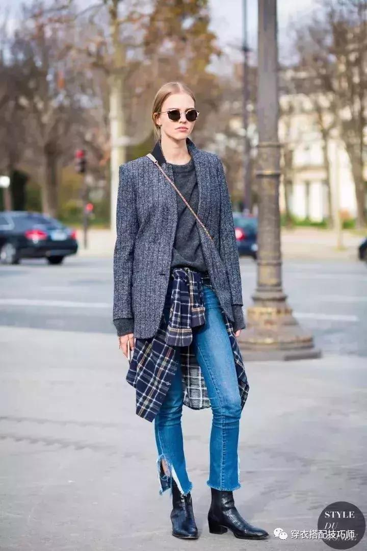 方头粗跟短靴冬季搭配裤子,冬季短靴搭配什么裤子