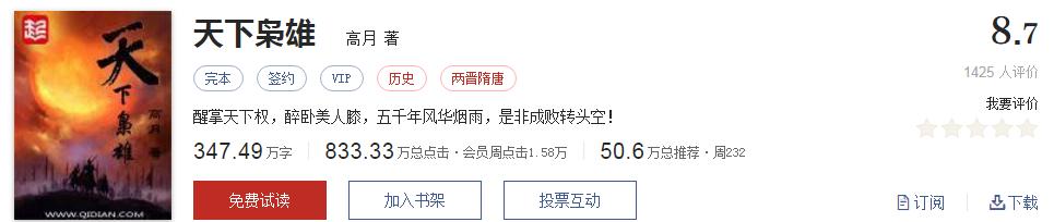 起点公认的十大神书作品,起点评分9.5分以上的小说