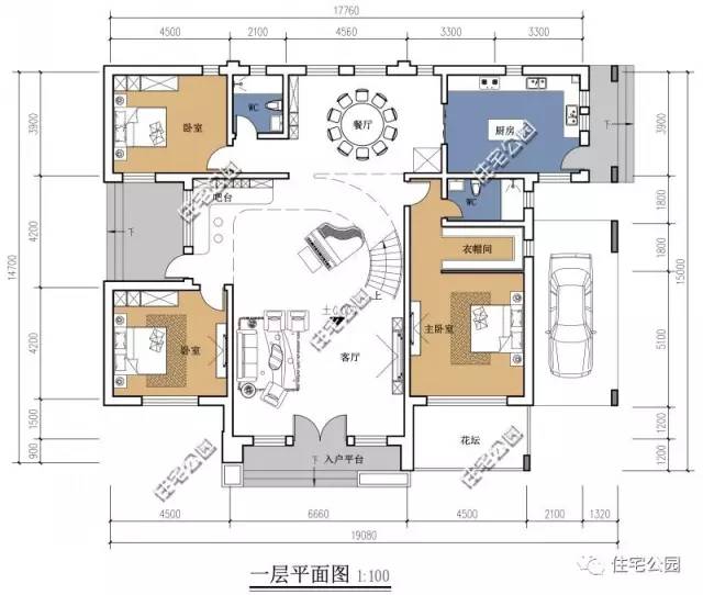 10米x11米现代别墅一层,17*10二层现代简约别墅