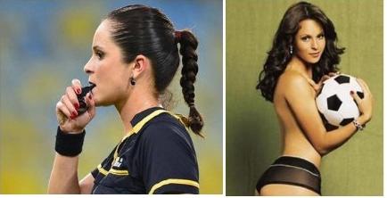 足球场上的美女裁判视频,足球赛场上的美女