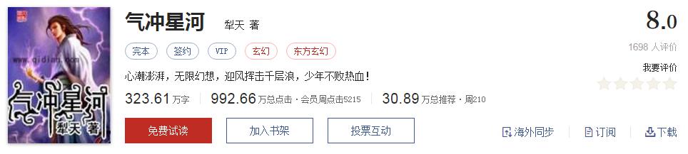 起点经典小说100部推荐,起点历年高分神作