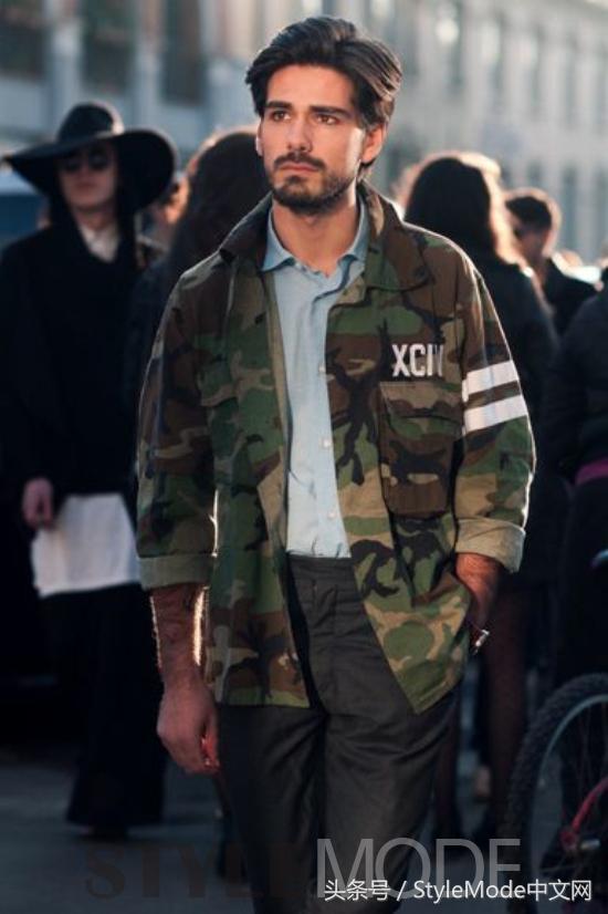 迷彩服的时尚穿搭,迷彩工装风搭配外套