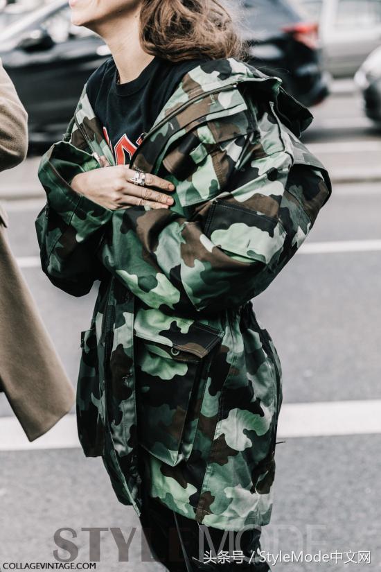迷彩服的时尚穿搭,迷彩工装风搭配外套