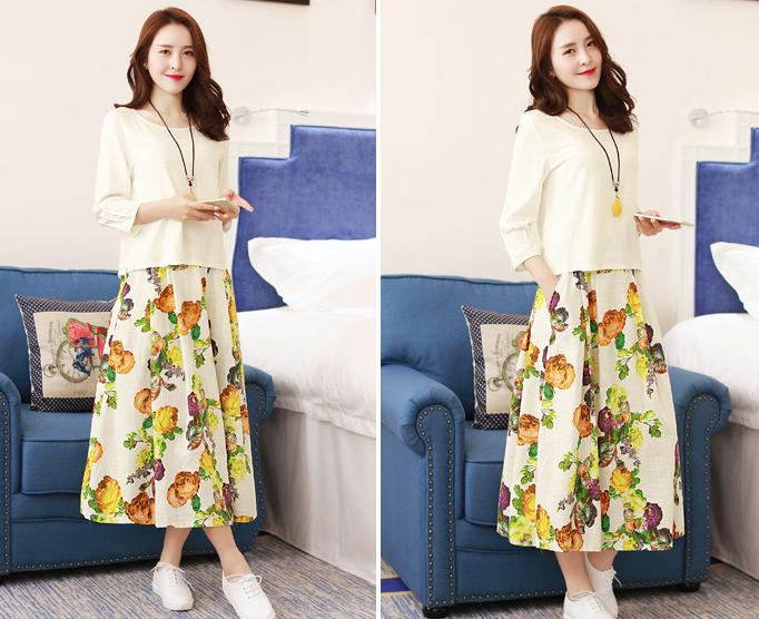 棉麻裙子套装，以质朴之色，点缀美丽梦想！