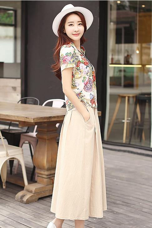 棉麻裙子套装，以质朴之色，点缀美丽梦想！