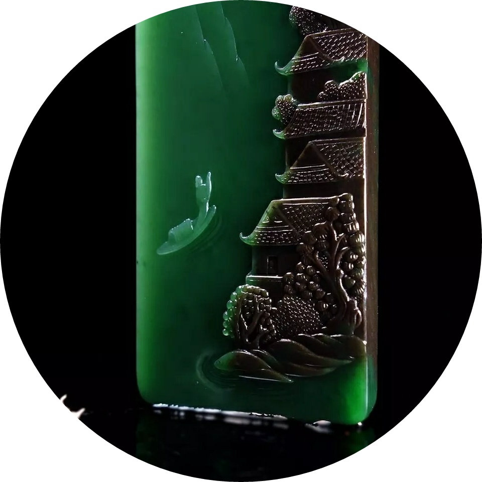 玉雕碧玉仕女 (玉雕碧玉花鸟)