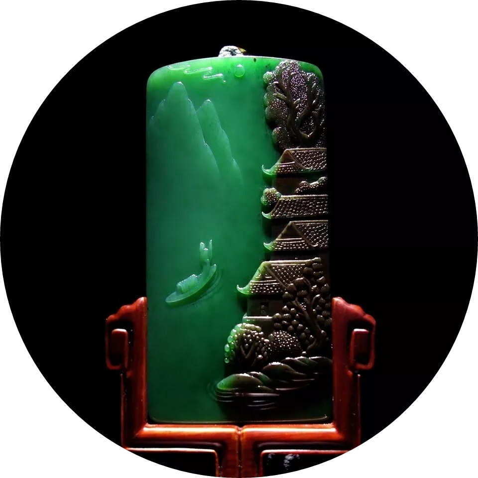 玉雕碧玉仕女 (玉雕碧玉花鸟)