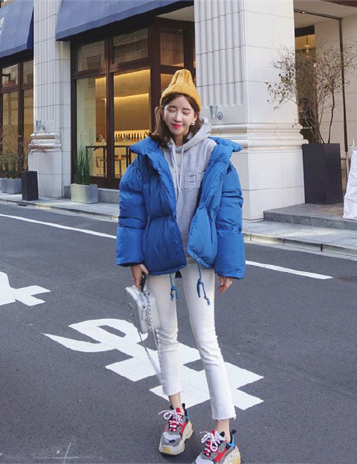 中长棉服搭配韩国穿搭,韩国冬天女生穿搭图片