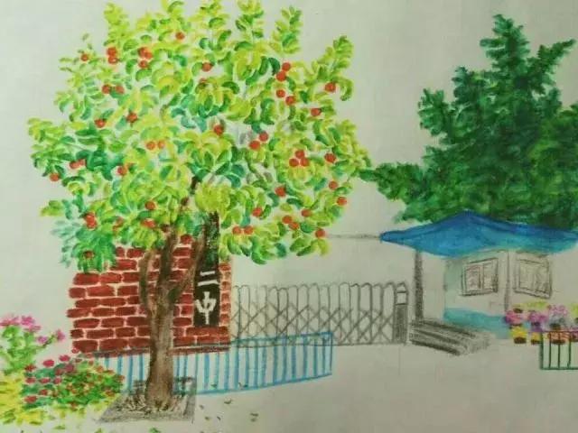 历城二中文化墙,手绘二年级作品