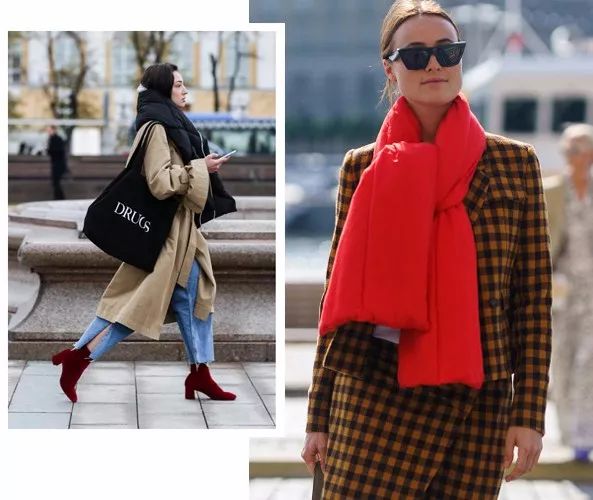 杨幂袁姗姗穿衣搭配图,杨幂羊绒围巾同款