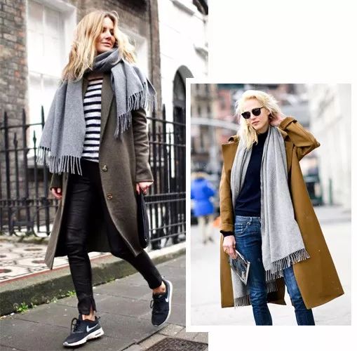 杨幂袁姗姗穿衣搭配图,杨幂羊绒围巾同款