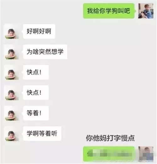 我给你学个狗叫吧怎么回,给你表演学狗叫