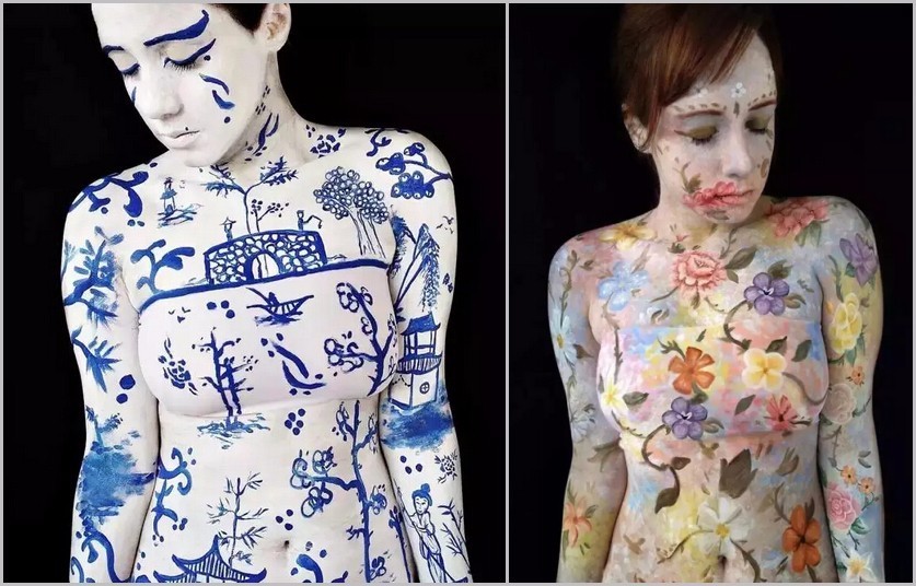 壹闻：美女用身体做画布艺术还是噱头