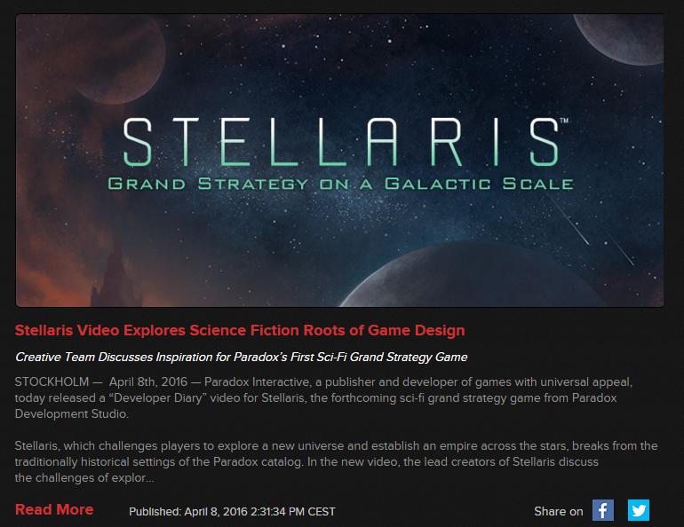 《Stellaris》：P社的太空时代