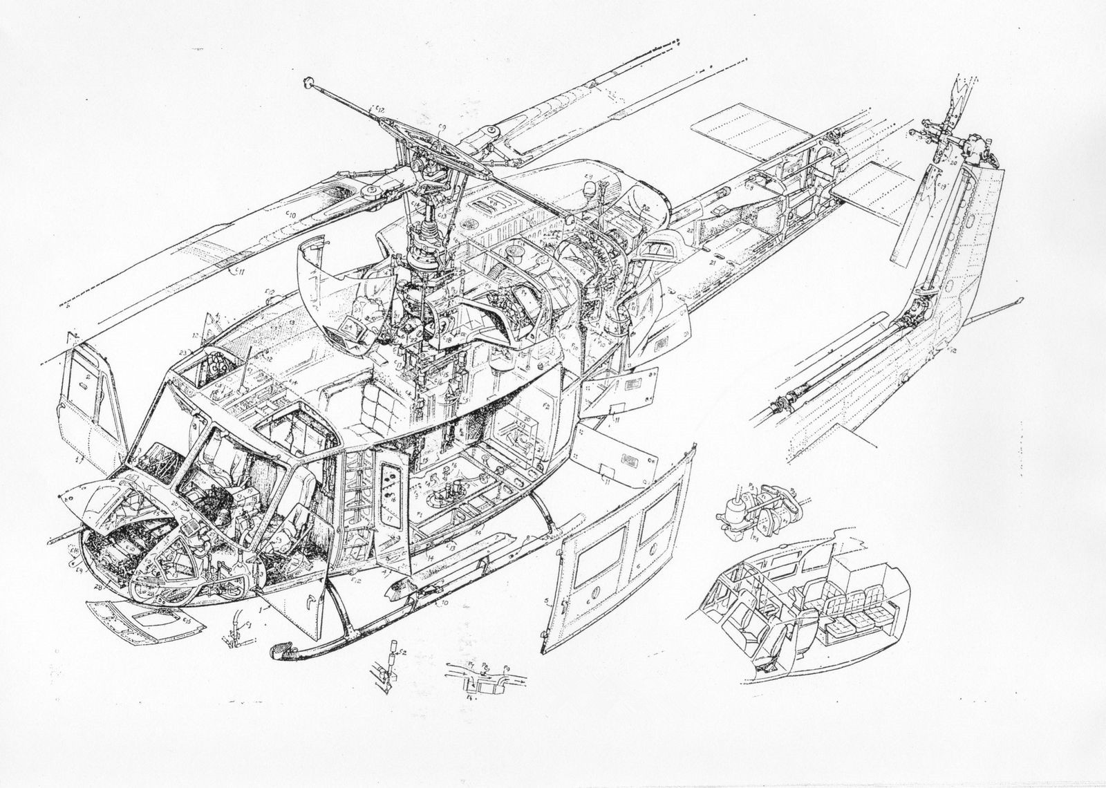 世界第一架实用直升机结构大揭秘,米171直升机设计图