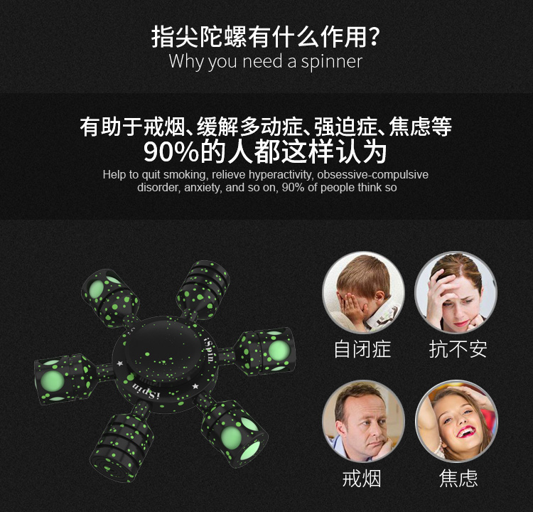 发光指尖陀螺限量版黑科技,发光炫酷指尖陀螺开箱