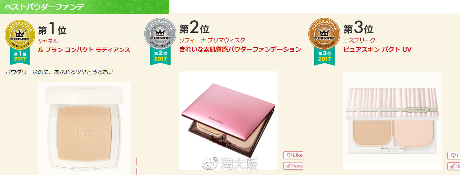 第一名竟然不是Dior，快跟着cosme买买买