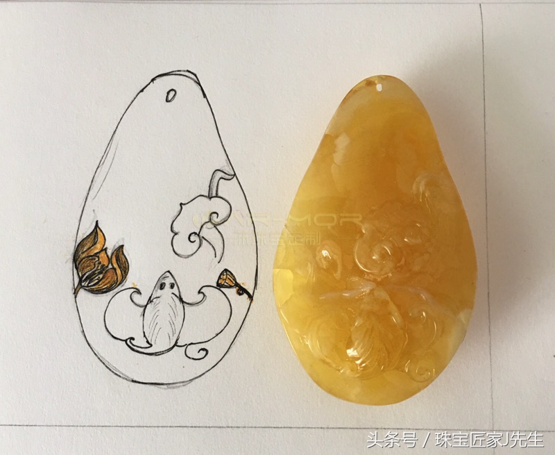 蜜蜡吊坠修复,蜜蜡原石手工打磨吊坠