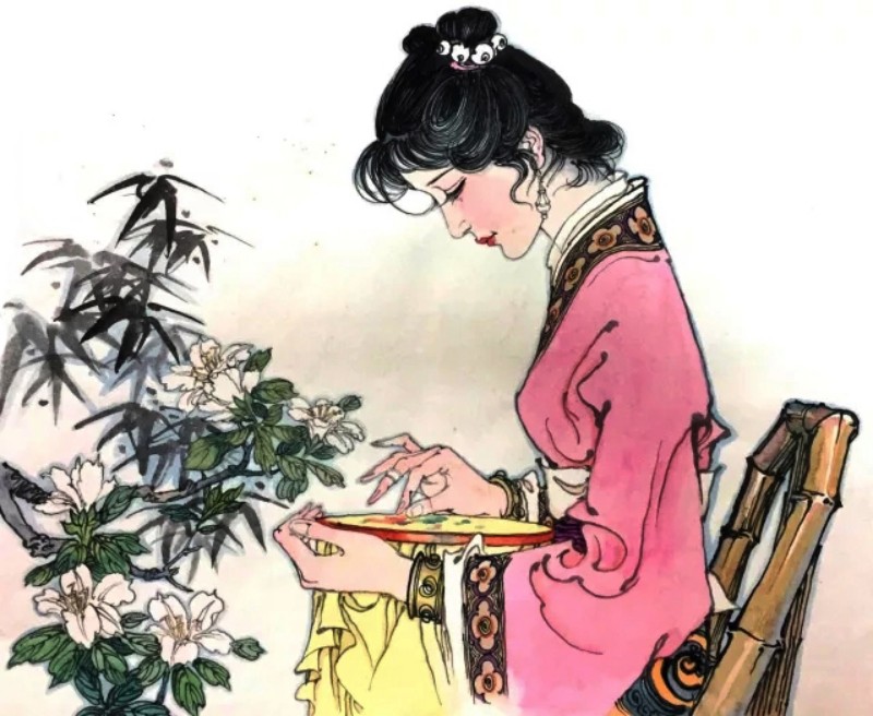 项维仁人物线描画稿,项维仁线描仕女新作集萃