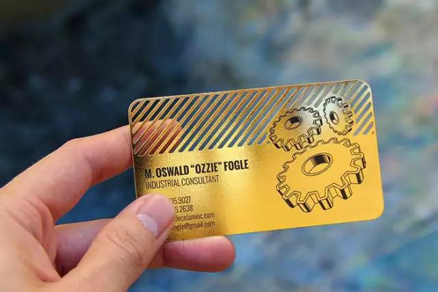 黑色金属名片,纯黄金名片