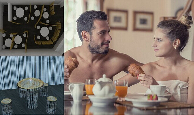 来这家餐厅吃饭真的超害羞，因为每个人都要*光脱**光