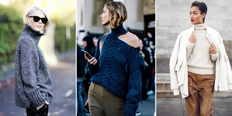 高领针织小黑裙两件怎么搭配,超长修身高领毛衣裙如何搭配