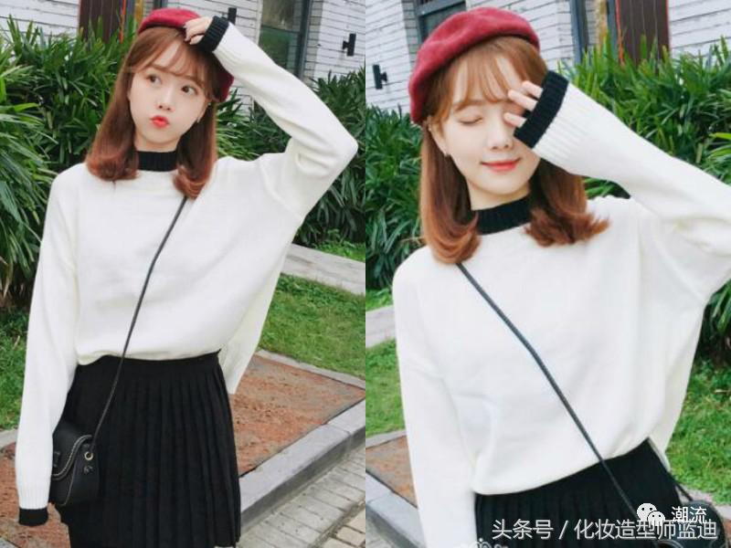 发型韩式中长马尾,头发细软的中短发型烫发教程