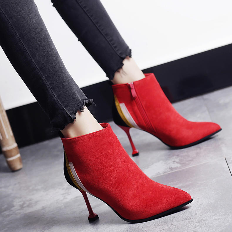 比较女人味又显年轻的高跟短靴,高跟短靴欧美气质女神范细跟