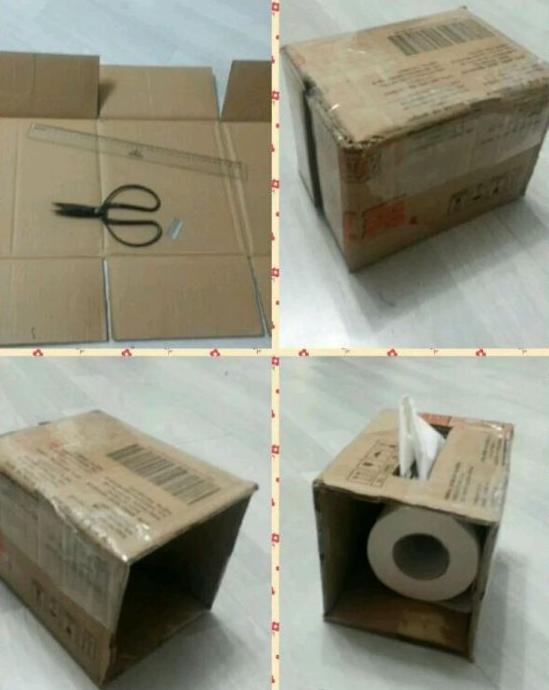 用废弃的快递箱做收纳本子,用小快递盒做收纳