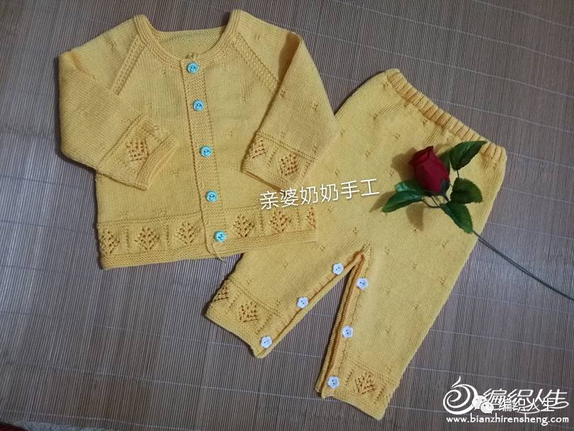 从上往下织宝宝带帽毛衣教程,婴儿分体套装开裆系扣春秋款