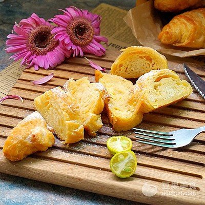 杏仁牛角酥面包做法,羊角起酥面包