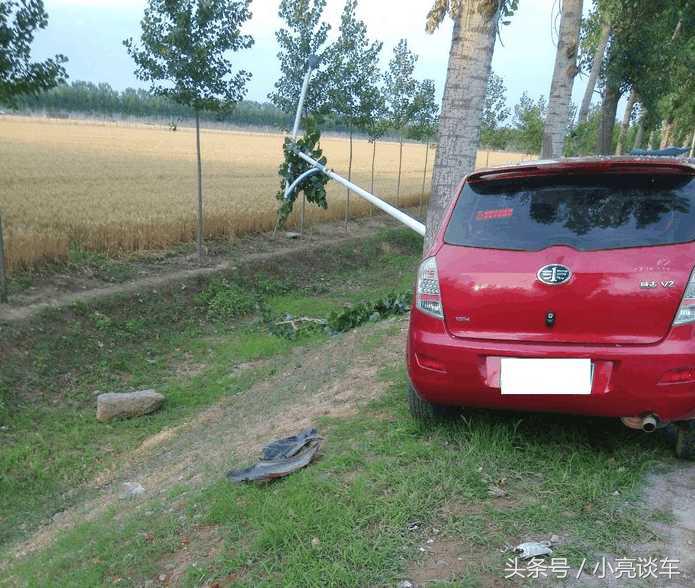 女司机开车撞路灯杆上,女司机开车撞路灯杆