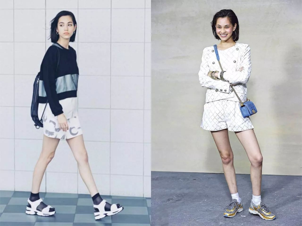 袜子怎么配长裤,小白袜的搭配方法