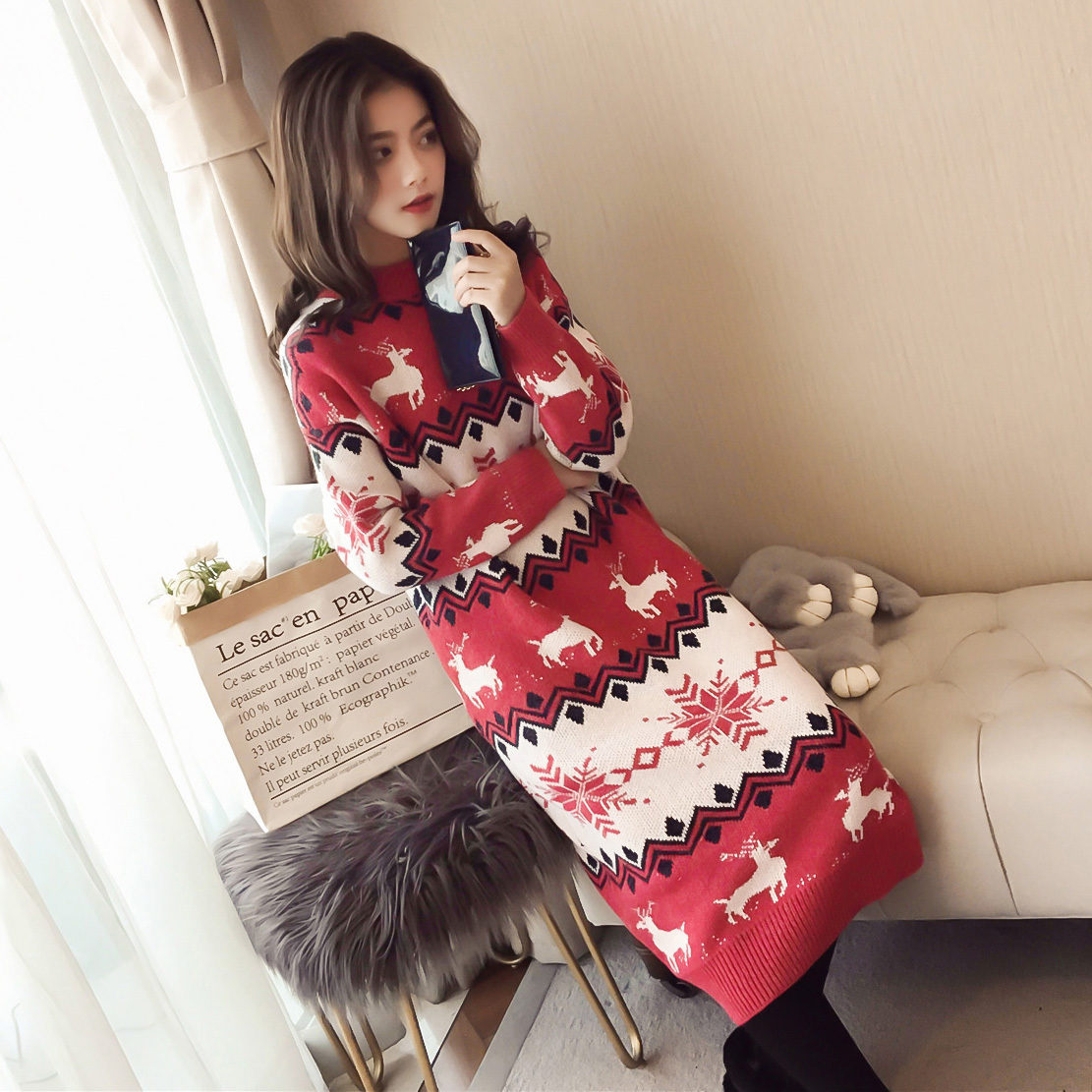 秋冬最流行又遮肉又百搭的裙款,大衣内搭连衣裙遮肉显瘦针织裙